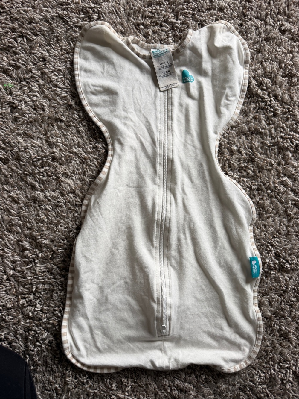 Love to Dream Cream Swaddle Sleepsack with Neutral Trim, 1.0 TOG